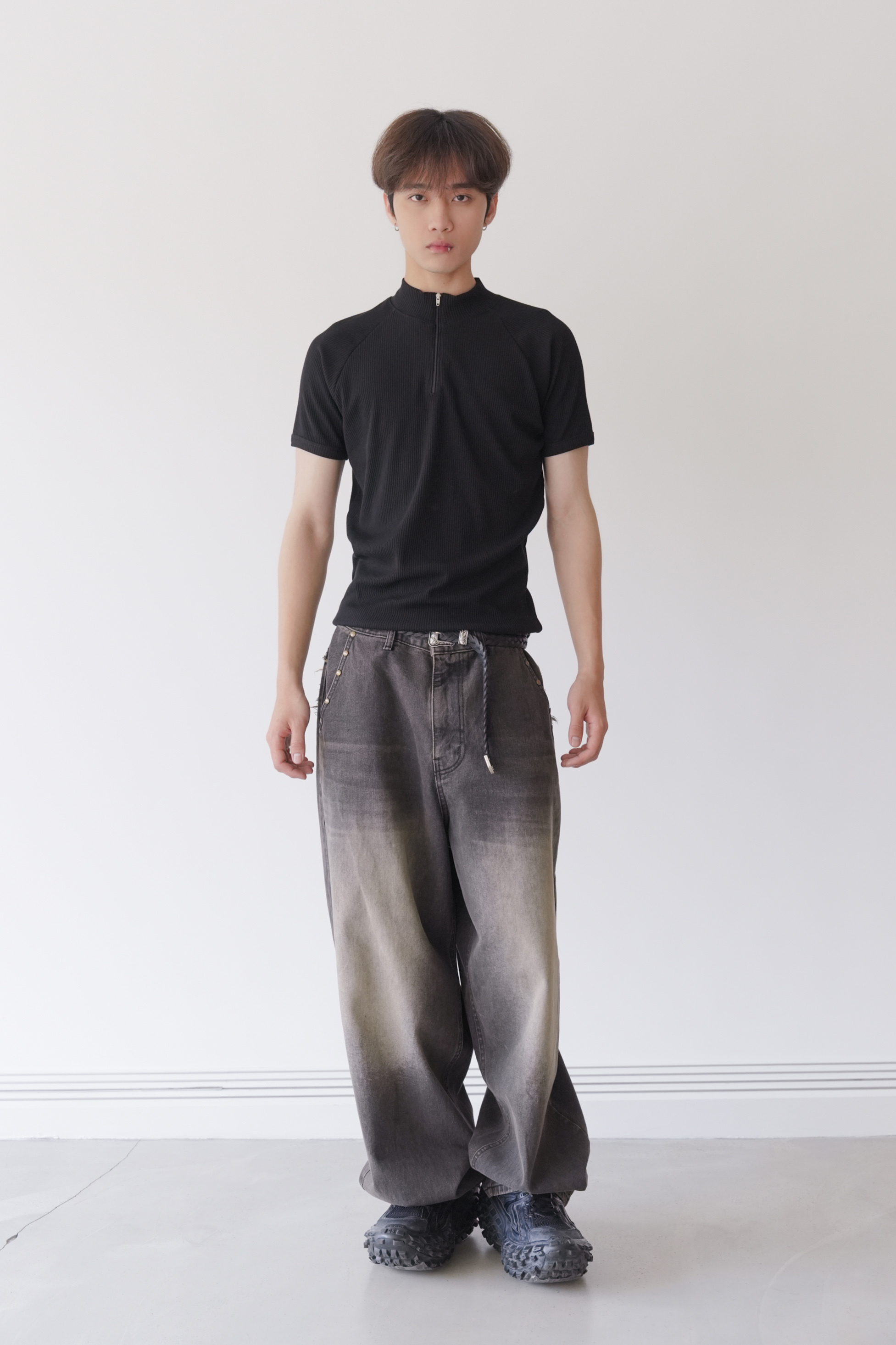 stud flap pocket denim pants ＃單寧褲
