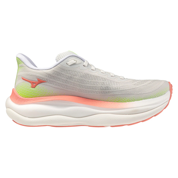 Mizuno 美津濃 Wave Sky 9 J1GD251291 女 慢跑鞋 支撐 緩震 競速 白 粉橘