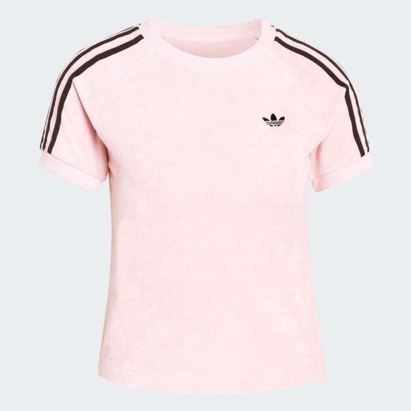 Adidas 愛迪達 Tt Cali Tee KD1410 女 T恤 運動上衣 休閒短袖 淡粉 亞版 毛巾布