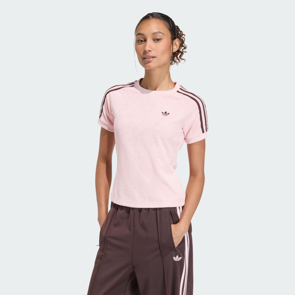 Adidas 愛迪達 Tt Cali Tee KD1410 女 T恤 運動上衣 休閒短袖 淡粉 亞版 毛巾布