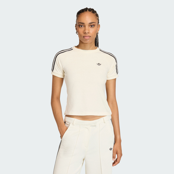 Adidas 愛迪達 Tt Cali Tee KD1411 女 T恤 運動上衣 休閒短袖 米白 亞版 毛巾布