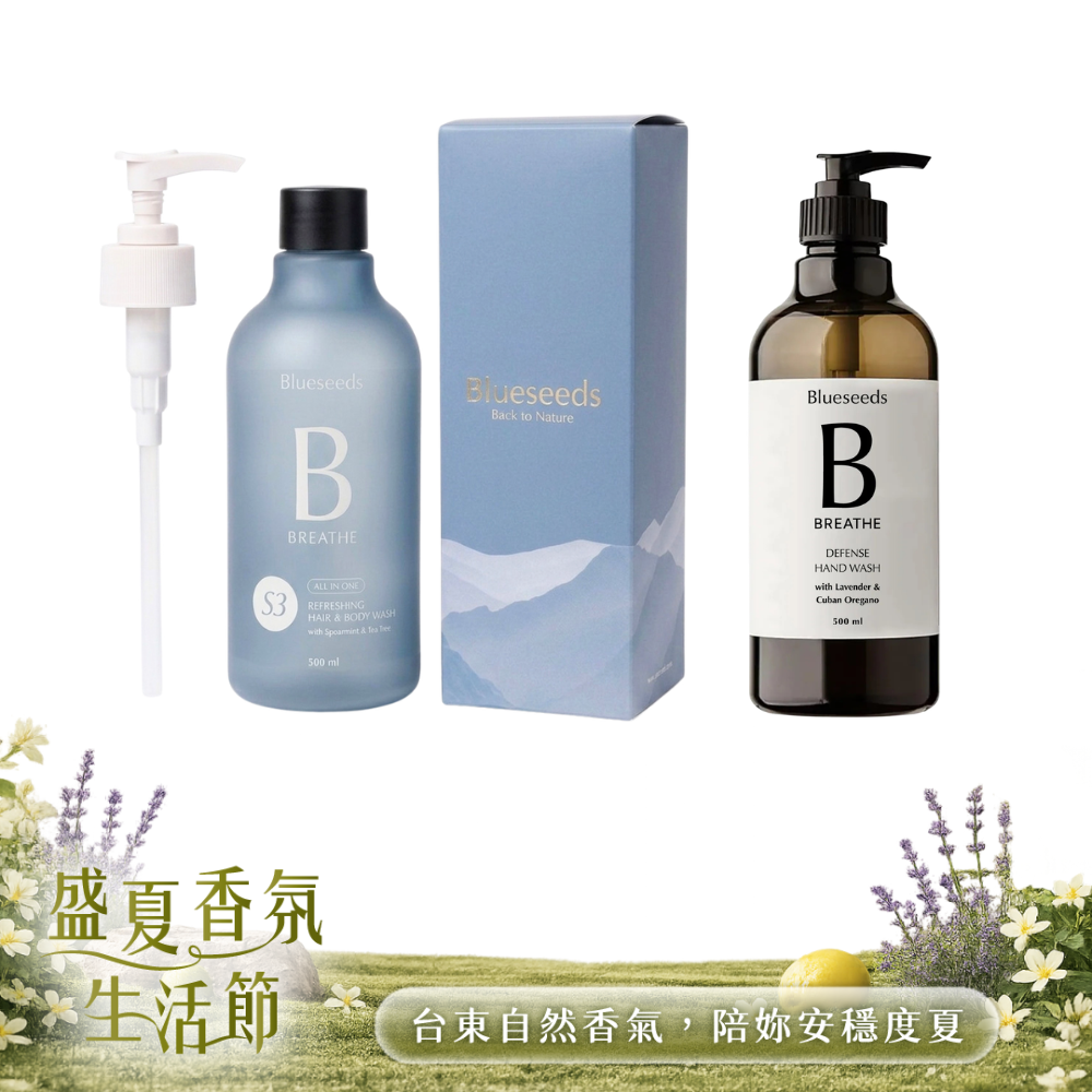【香氛潔淨】S3薄荷茶樹全身舒爽潔淨露500ml+薰衣草左手香洗手露500ml