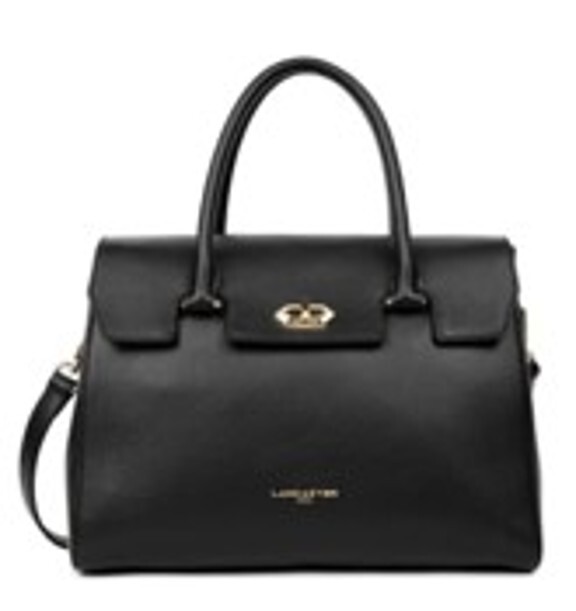 0702LC24-LANCASTER-HANDBAG-Milano 深黑 DARK BLACK／淺駝 LIGHT CAMEL (A24)
