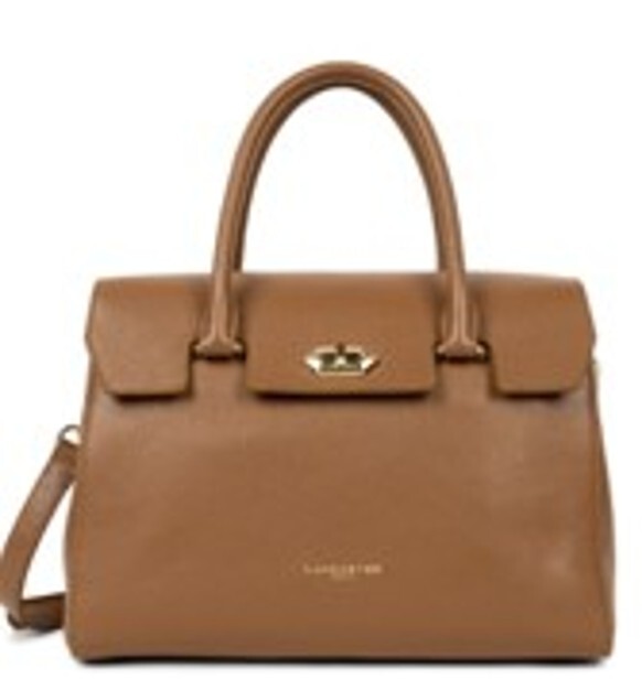 0702LC24-LANCASTER-HANDBAG-Milano 深黑 DARK BLACK／淺駝 LIGHT CAMEL (A24)