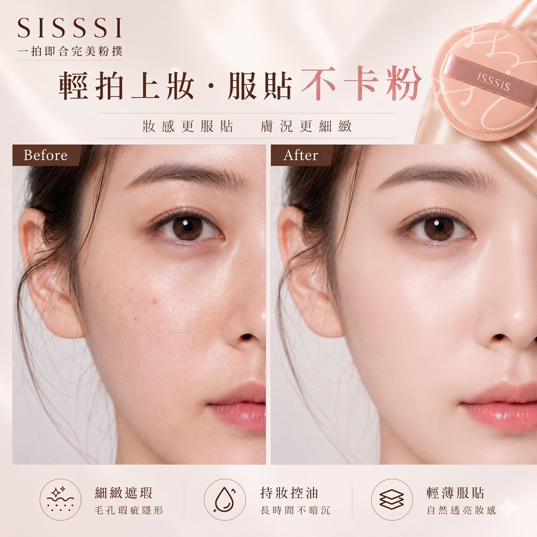 【底妝救星降臨】 一拍即合完美粉撲   2個一組