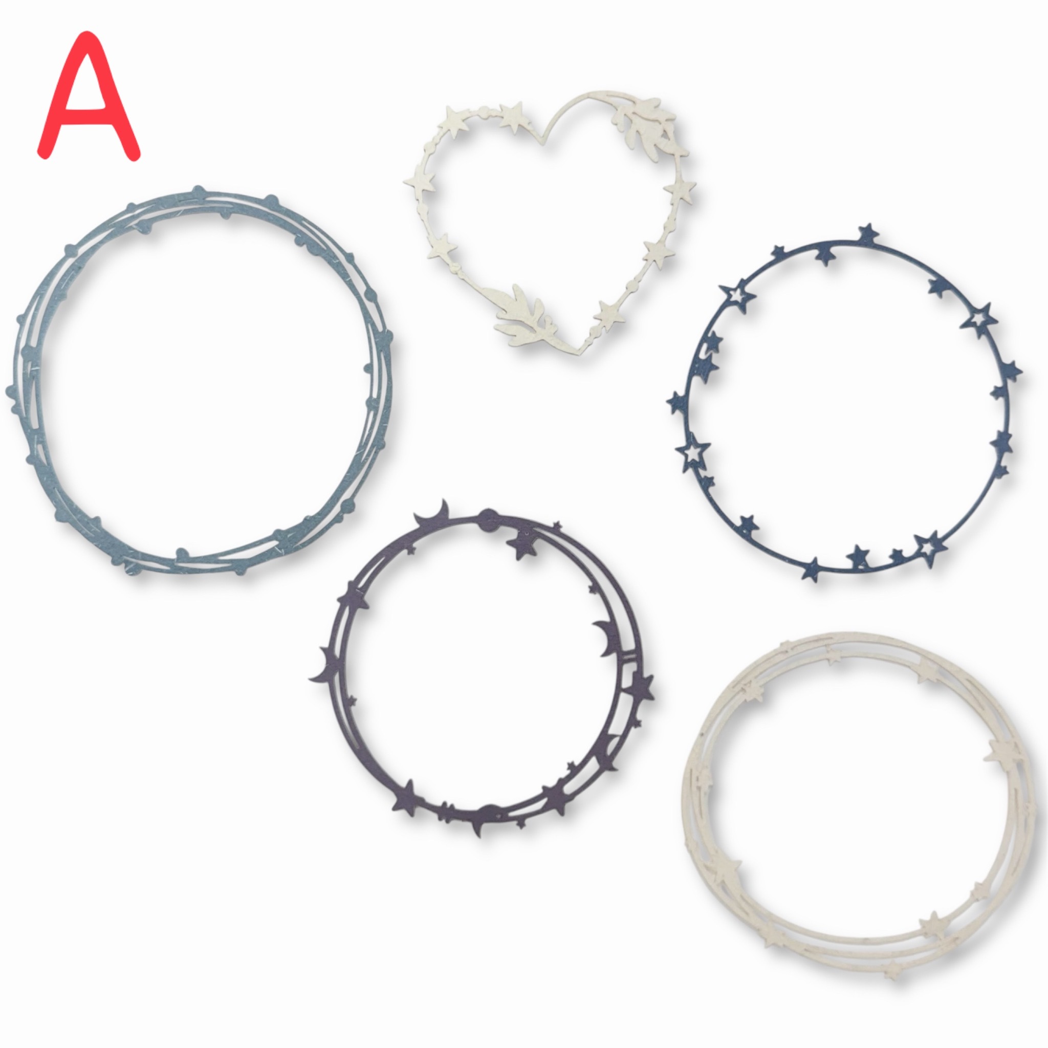 【 卡片材料包 / A組】內含 : 裝飾包A~F、底卡+紙材共20張  (1包/1份) # 打孔器工具需自備#T9999