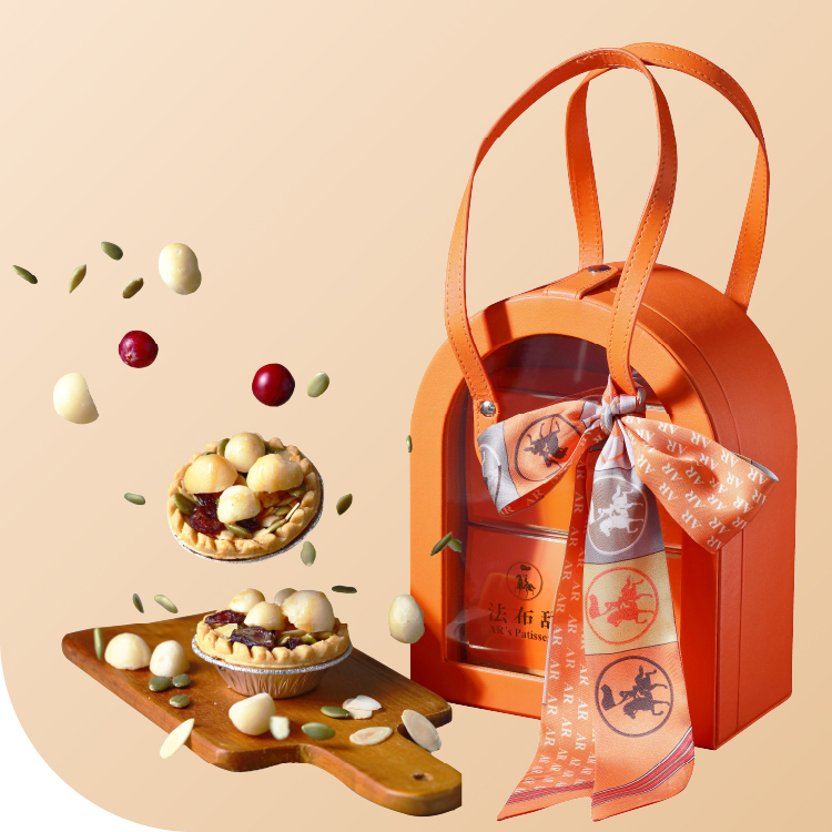 AR's Patisserie Classic Silk Scarf Bag Nut Tart Set (6-Pack) | Luxury Fashion Collection
