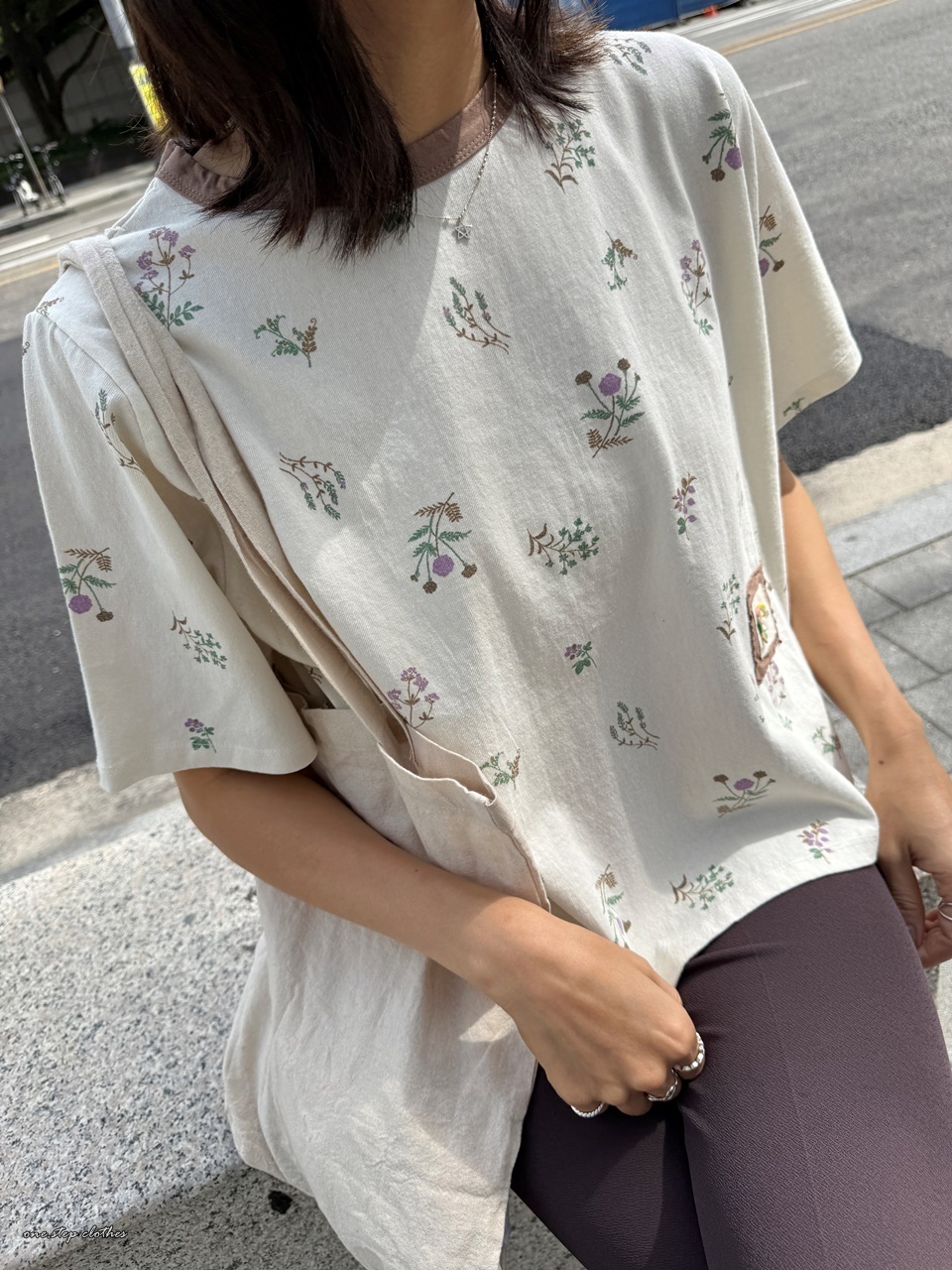 正韓simple鄉村田園小花T