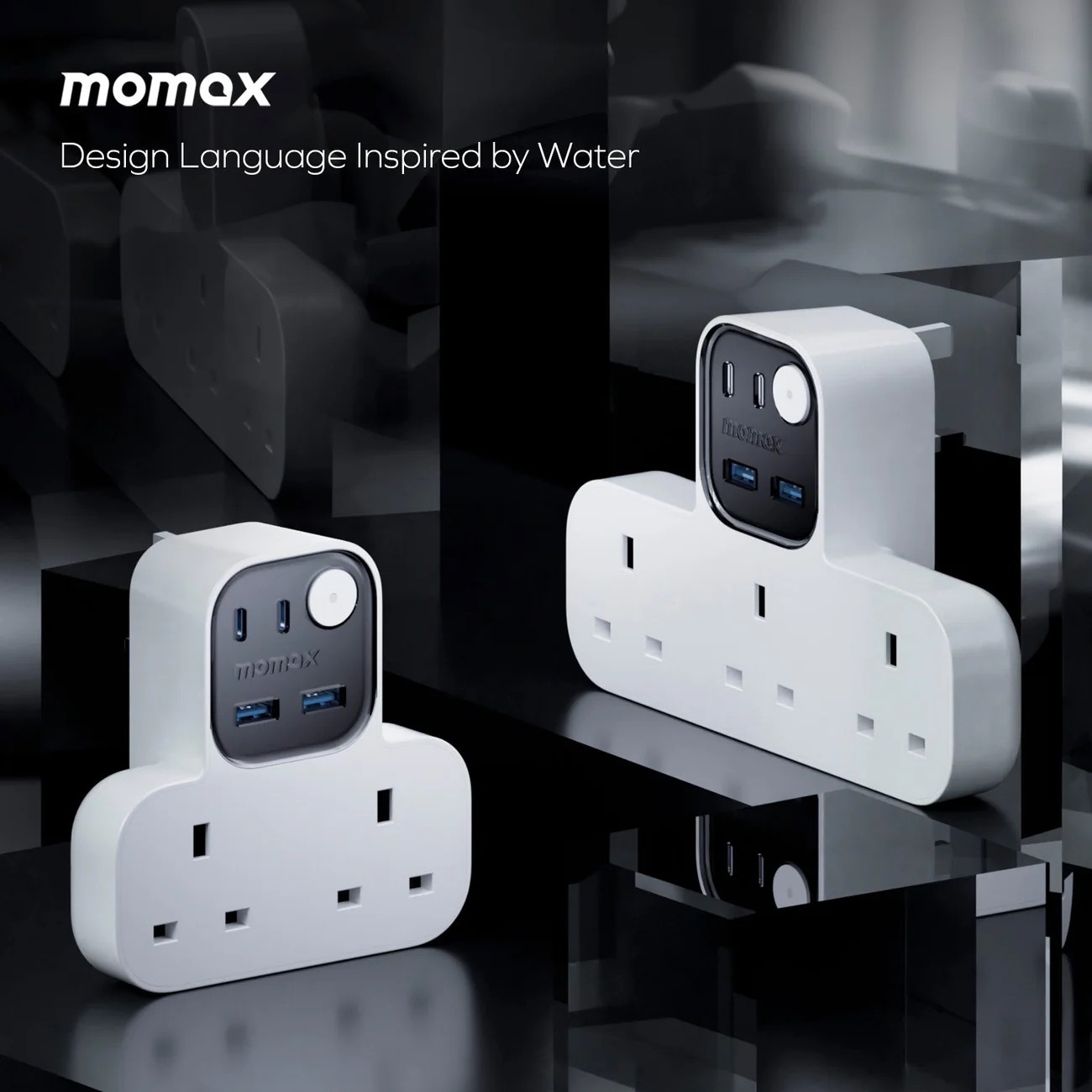 Momax 1-Charge Work Flow USB + 3口T型插座 US19UKW （白色）