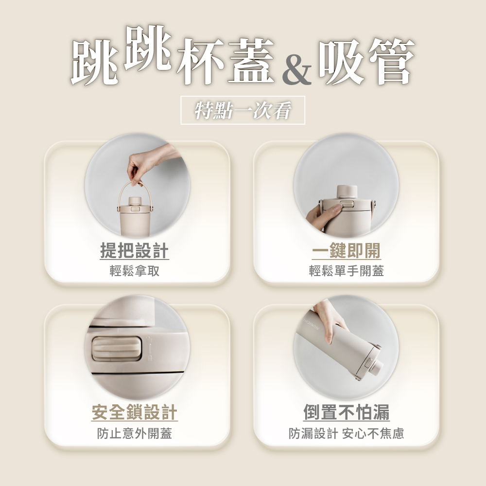 【MUNICHI沐尼黑】陶瓷嚼嚼吸管杯/隨行杯/飲料杯 MR.MYCAP專用彈跳吸管組