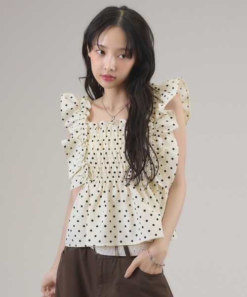 apres jour mignon / Shirred Frill Top