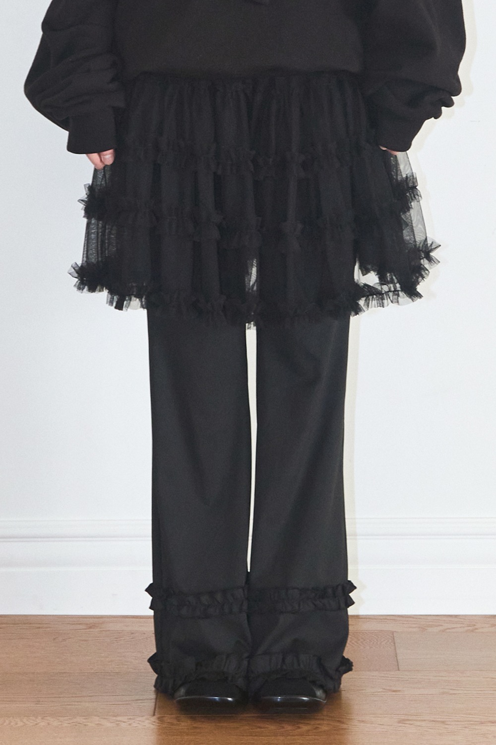 ILLIGO Flare Ruffle Layered Skirt Pants
