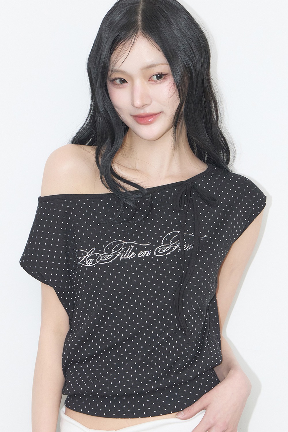 ILLIGO Dot One-Shoulder Top