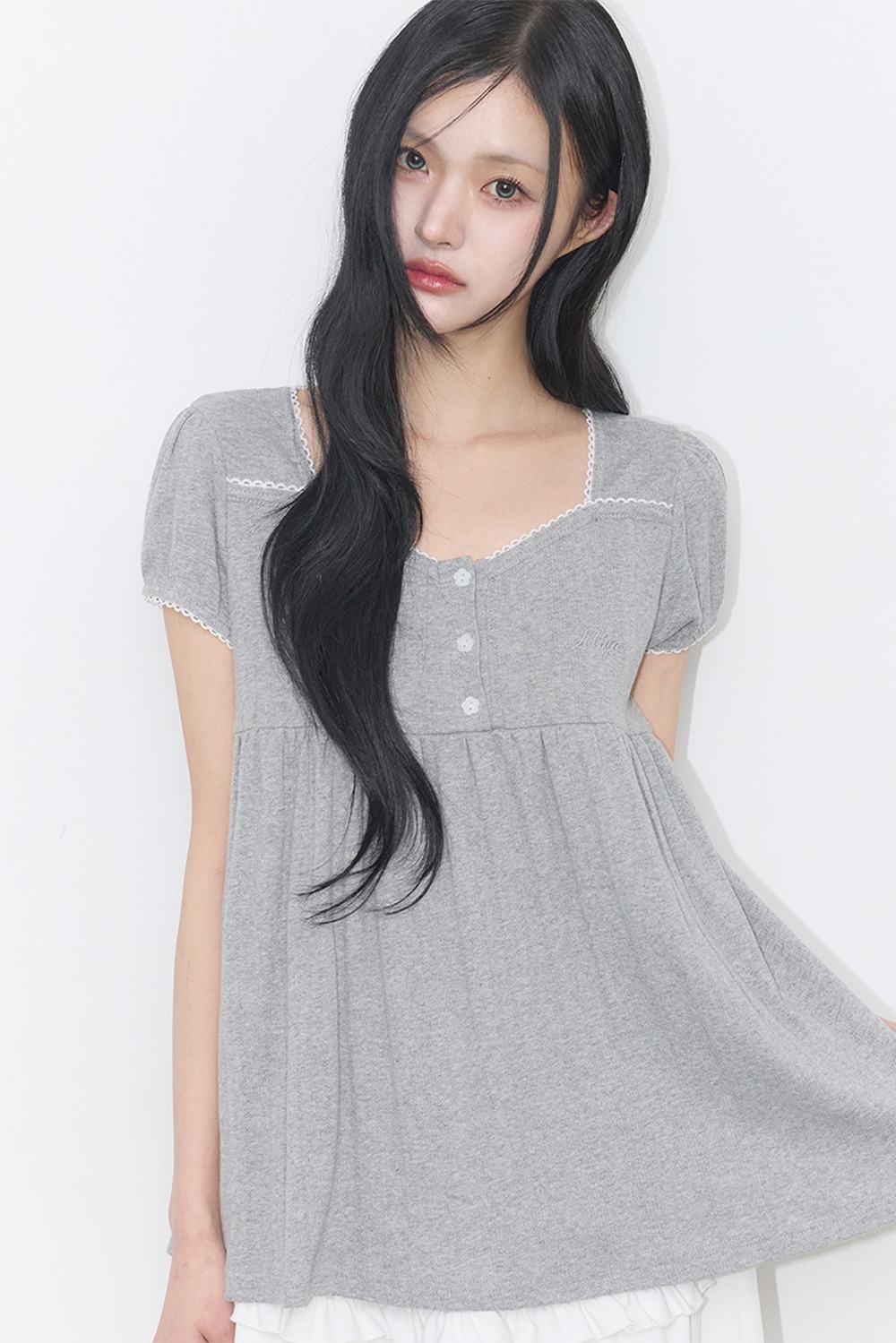 ILLIGO Flare Shirring Top
