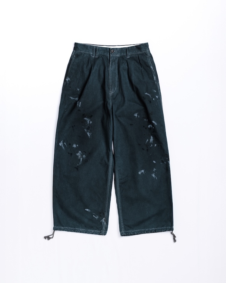 ANACHRONORM - AN428 DIRTWORK WIDE CHINO TROUSERS PANTS - CHARCOAL