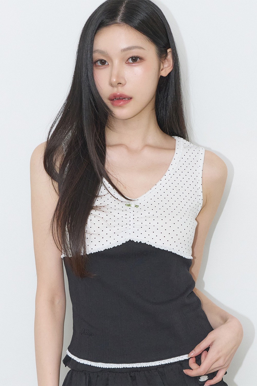 ILLIGO Dot Color-Blocked Sleeveless