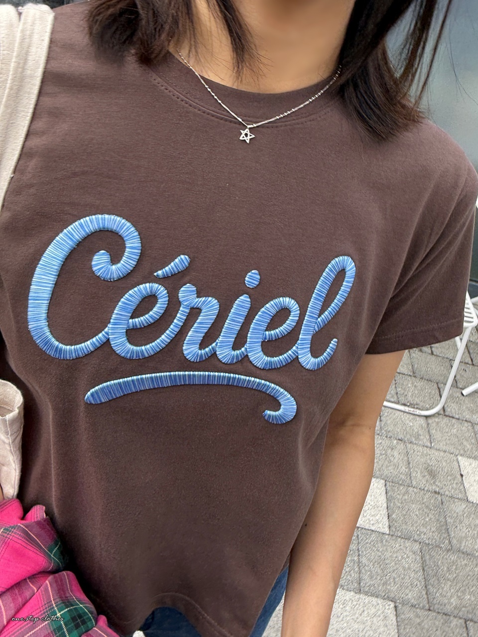 正韓Ceriel立體字母刺繡T  (咖)