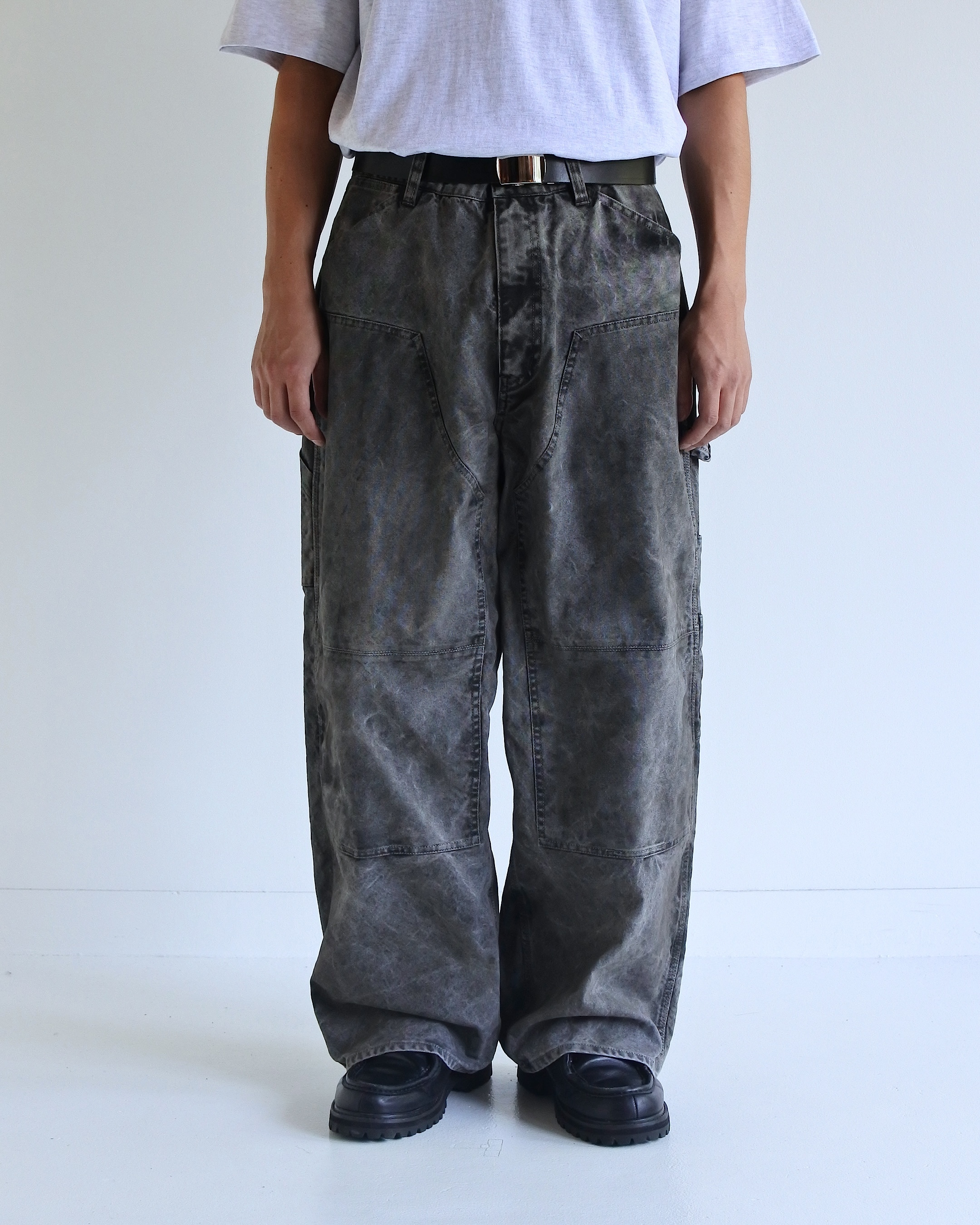 ANACHRONORM - AN419 PIGMENT DYED DUCK PAINTER PANTS - BLACK