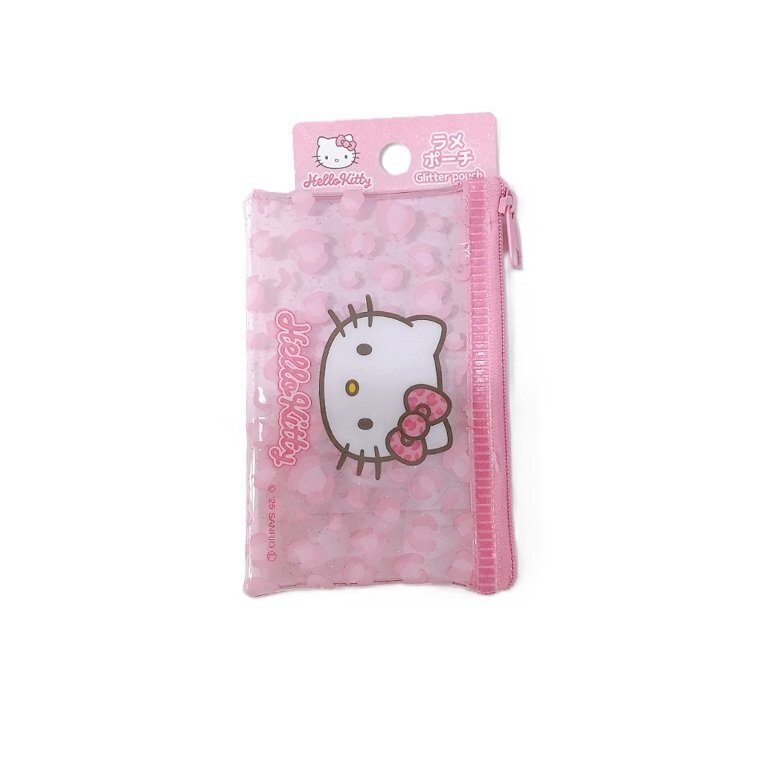 小物收納袋/亮粉 Hello Kitty 12.5×8.5×1cm