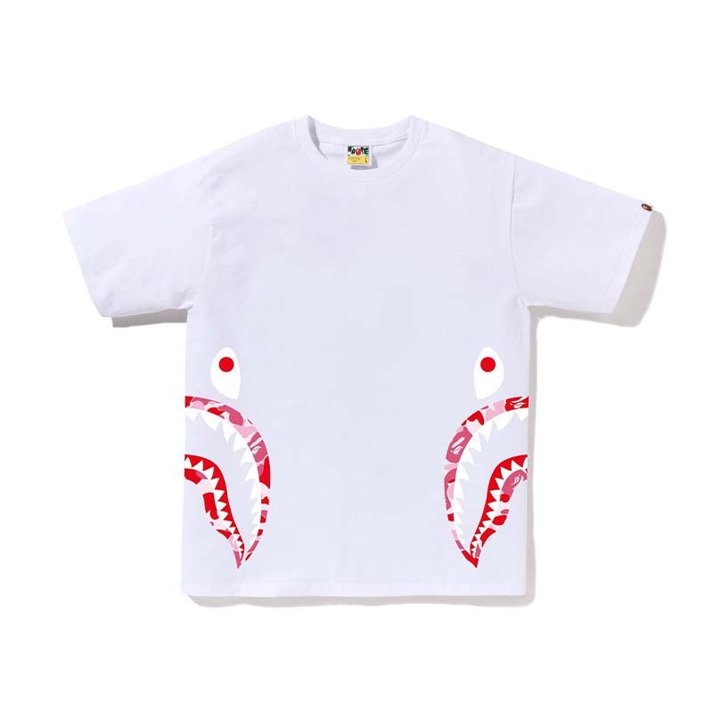 BAPE ABC Camo Side Shark Tee 男版 腰間鯊魚 粉迷彩 短袖 白色 RAY-99 [台灣現貨]