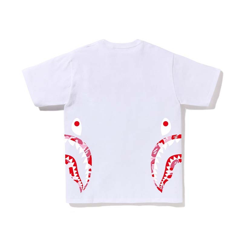 BAPE ABC Camo Side Shark Tee 男版 腰間鯊魚 粉迷彩 短袖 白色 RAY-99 [台灣現貨]