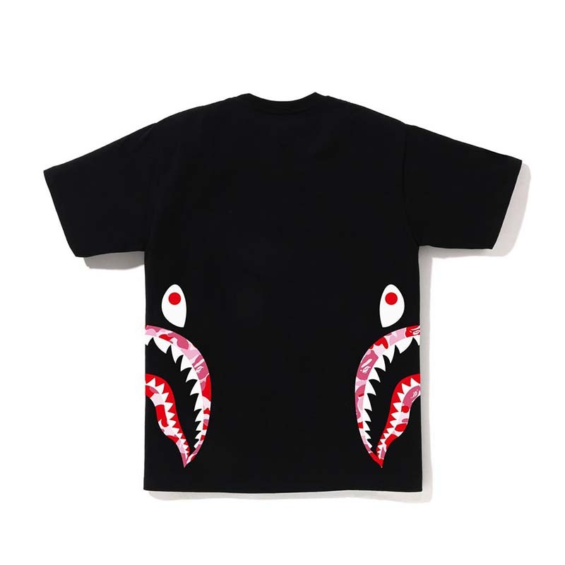 BAPE ABC Camo Side Shark Tee 男版 腰間鯊魚 粉迷彩 短袖 黑色 RAY-97 [台灣現貨]