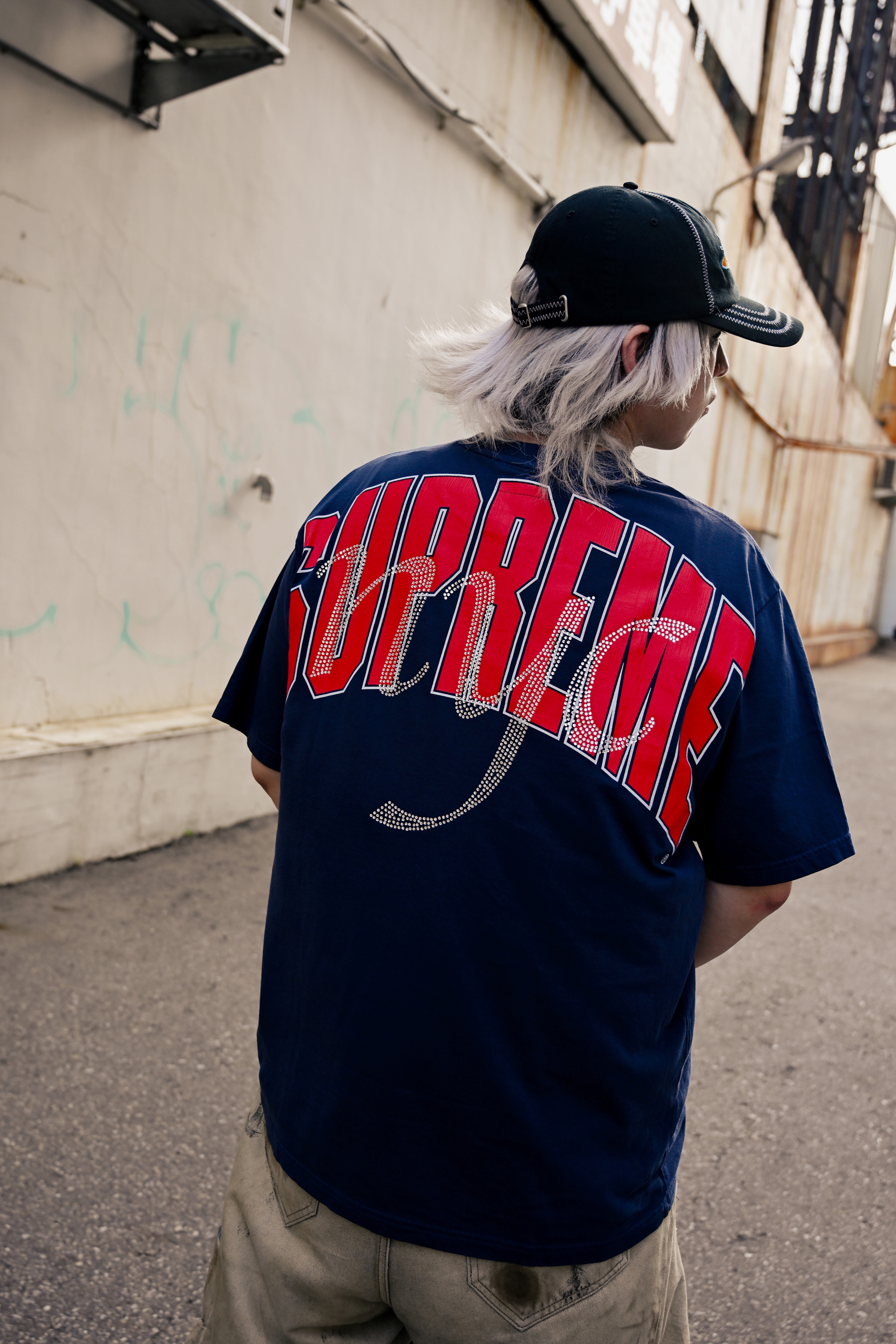 ☆ETW☆【EASY TO WEAR】SUPREME 26SS RHINESTONE SCRIPT S/S TOP 水鑽 燙鑽 字體 短T
