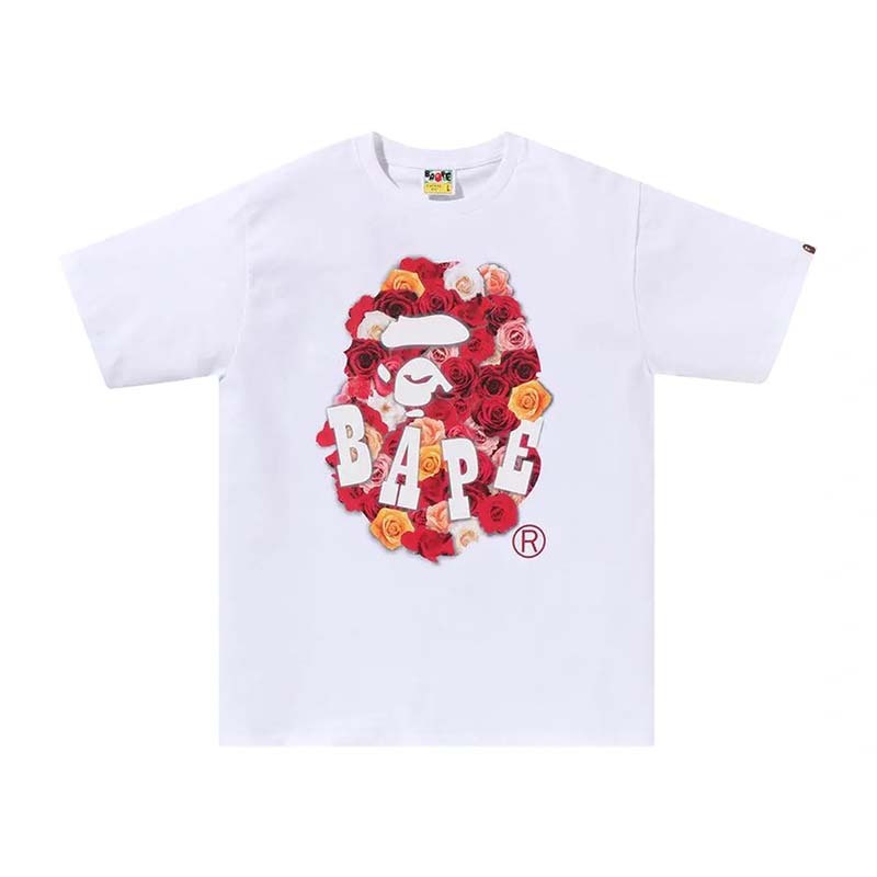 BAPE Rose Ape Head Tee 男版 玫瑰猿人 短袖 白色 RAY-105 [台灣現貨]