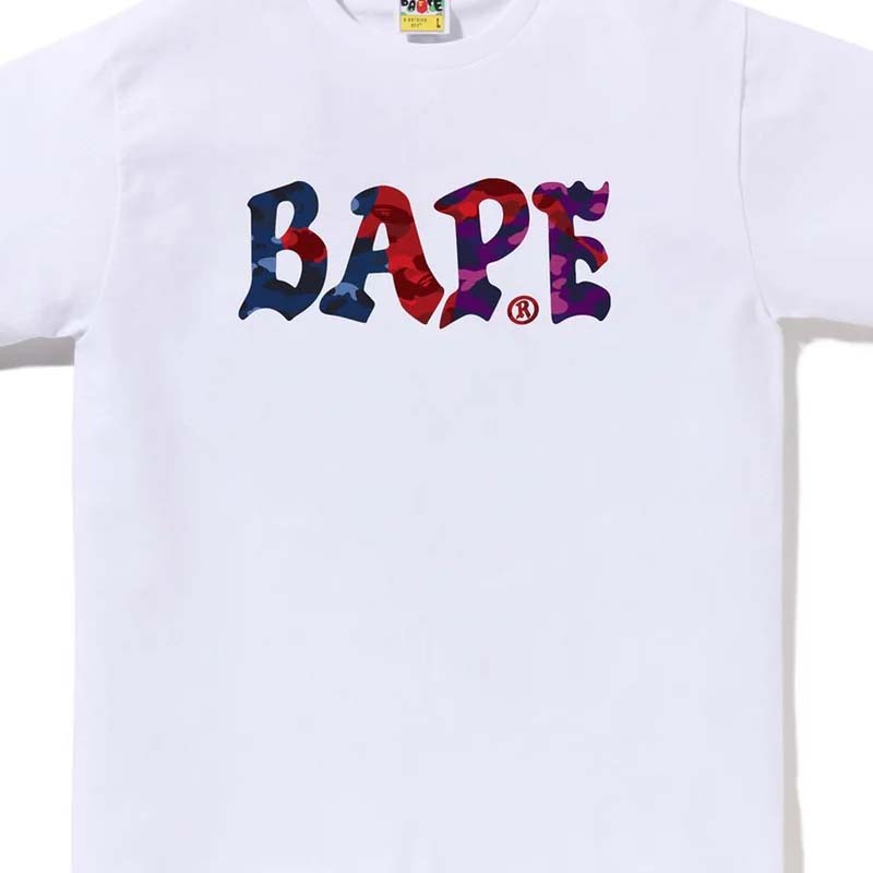 BAPE Color Camo Crazy Logo Tee 混和迷彩 字體 短袖 白色 RAY-106 [台灣現貨]