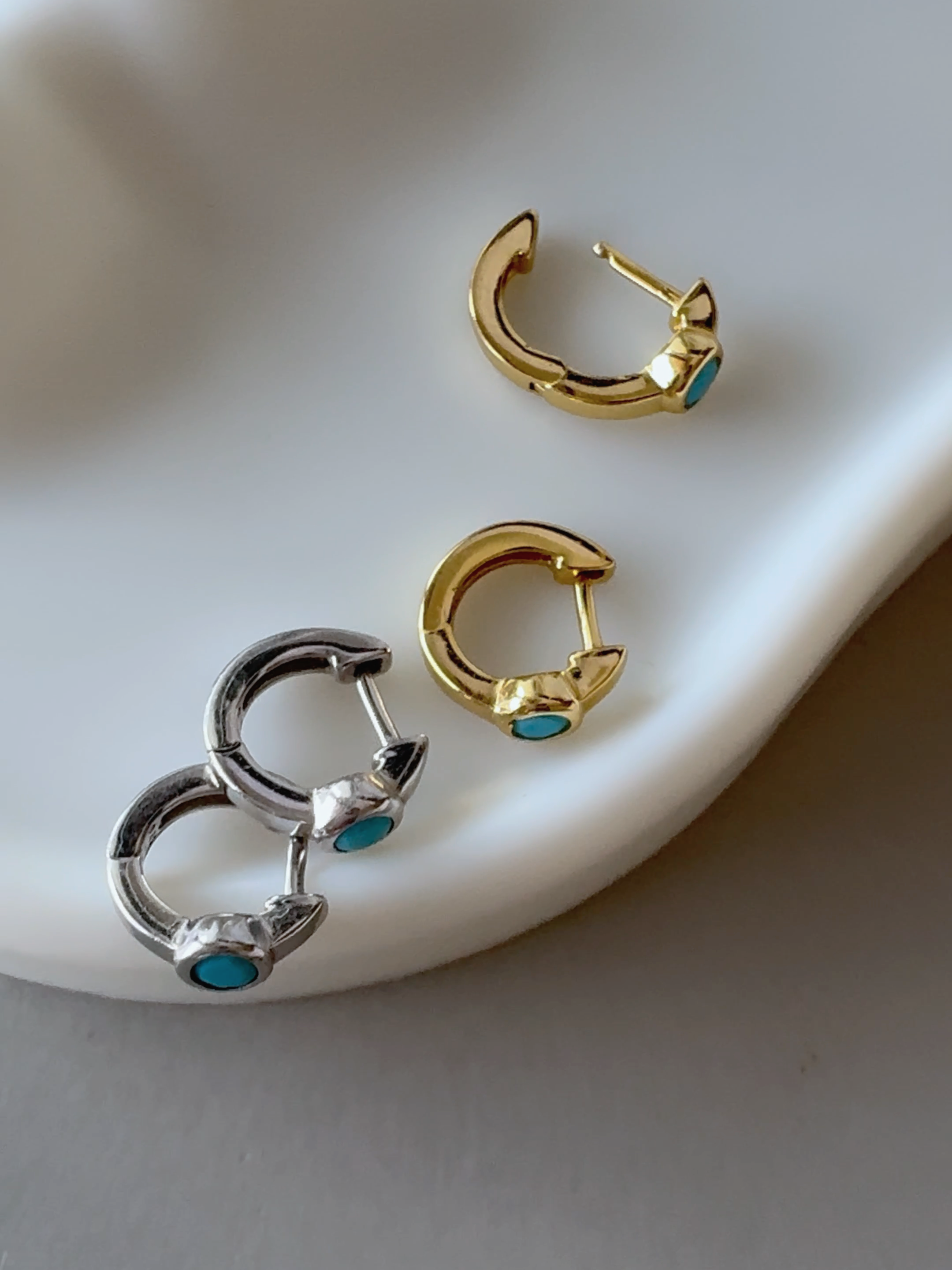 turquoise hoop pierce