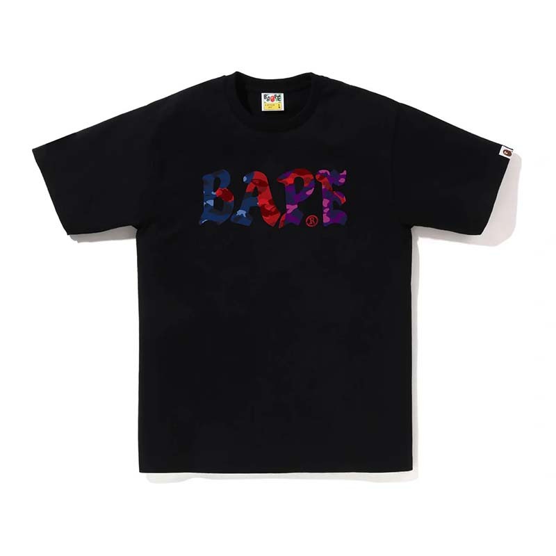BAPE Color Camo Crazy Logo Tee 混和迷彩 字體 短袖 黑色 RAY-107 [台灣現貨]