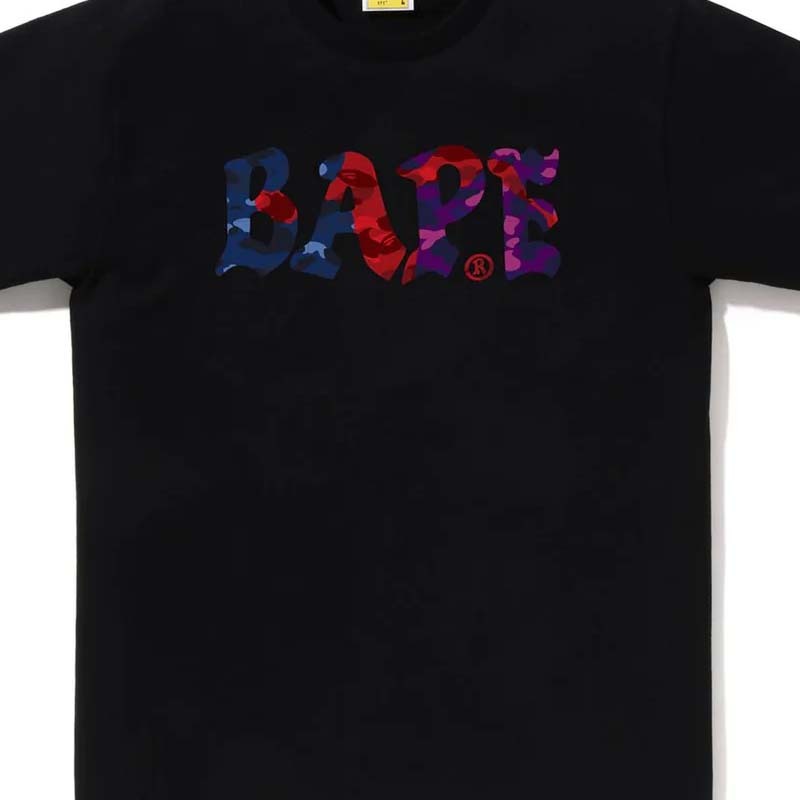 BAPE Color Camo Crazy Logo Tee 混和迷彩 字體 短袖 黑色 RAY-107 [台灣現貨]