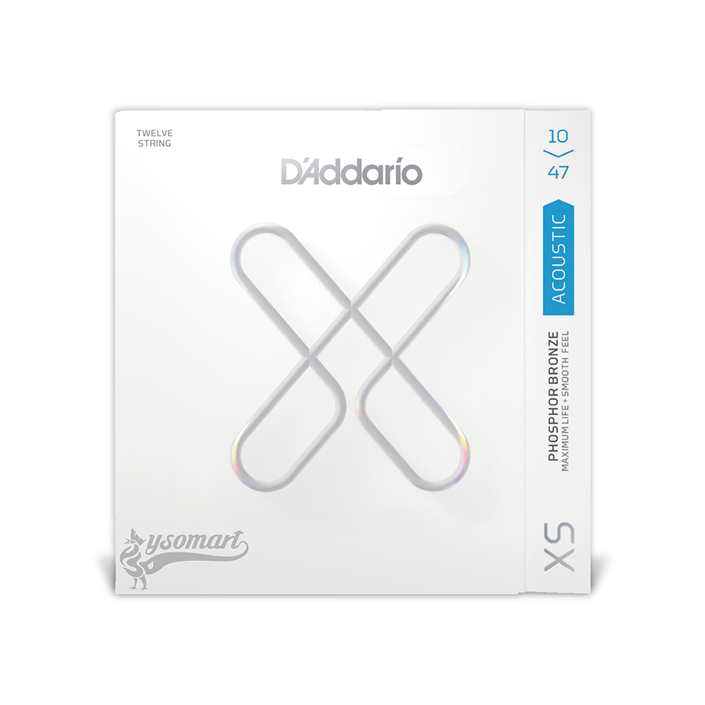 D’Addario XS Phosphor Bronze XSAPB1047-12 覆膜磷青銅民謠吉他十二弦套弦 (010-047)