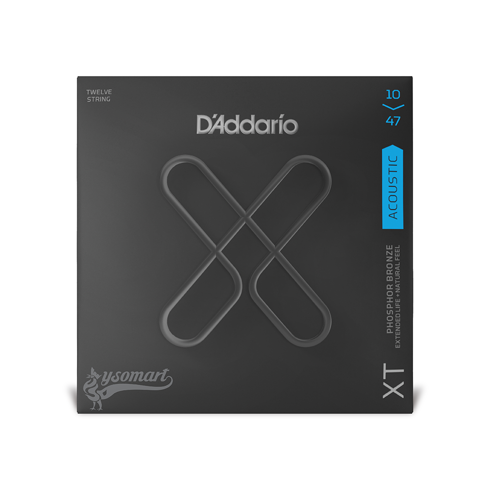 D’Addario XT Phosphor Bronze XTAPB1047-12 覆膜磷青銅民謠吉他十二弦套弦 (010-047)