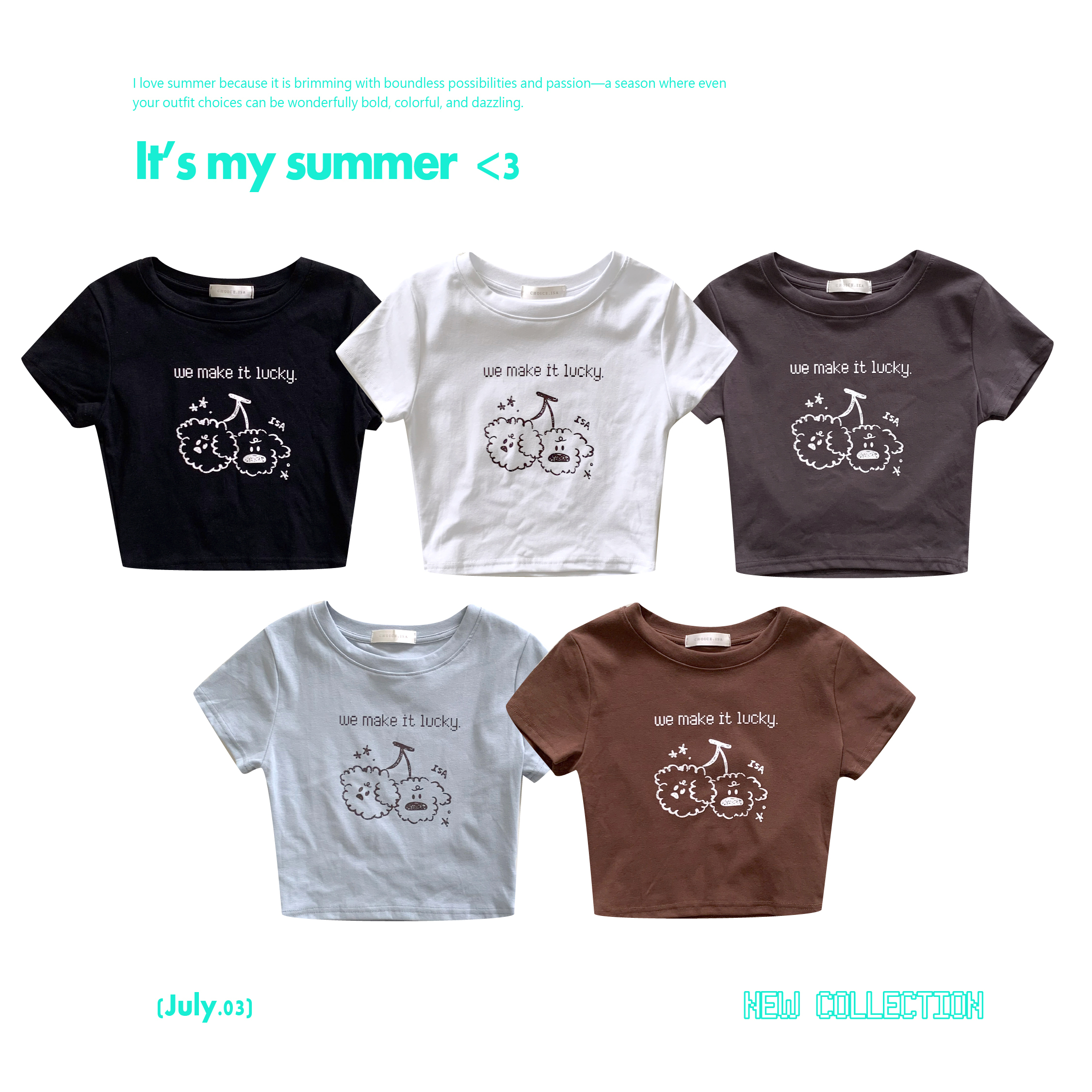 ISA_【ISA MADE】櫻桃Q毛小狗 短版tee_64025