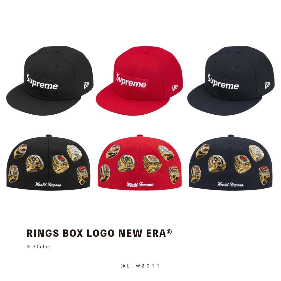 ☆ETW☆【EASY TO WEAR】SUPREME 26SS RINGS BOX LOGO NEW ERA® 冠軍戒指 全封帽 BOX LOGO