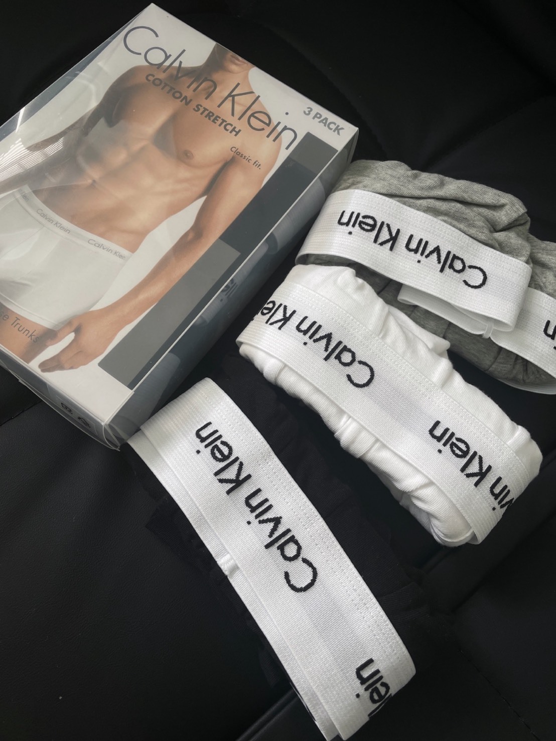CALVIN KLEIN 經典款 中腰 棉質透氣 內褲 男款 3入裝 黑 白 灰