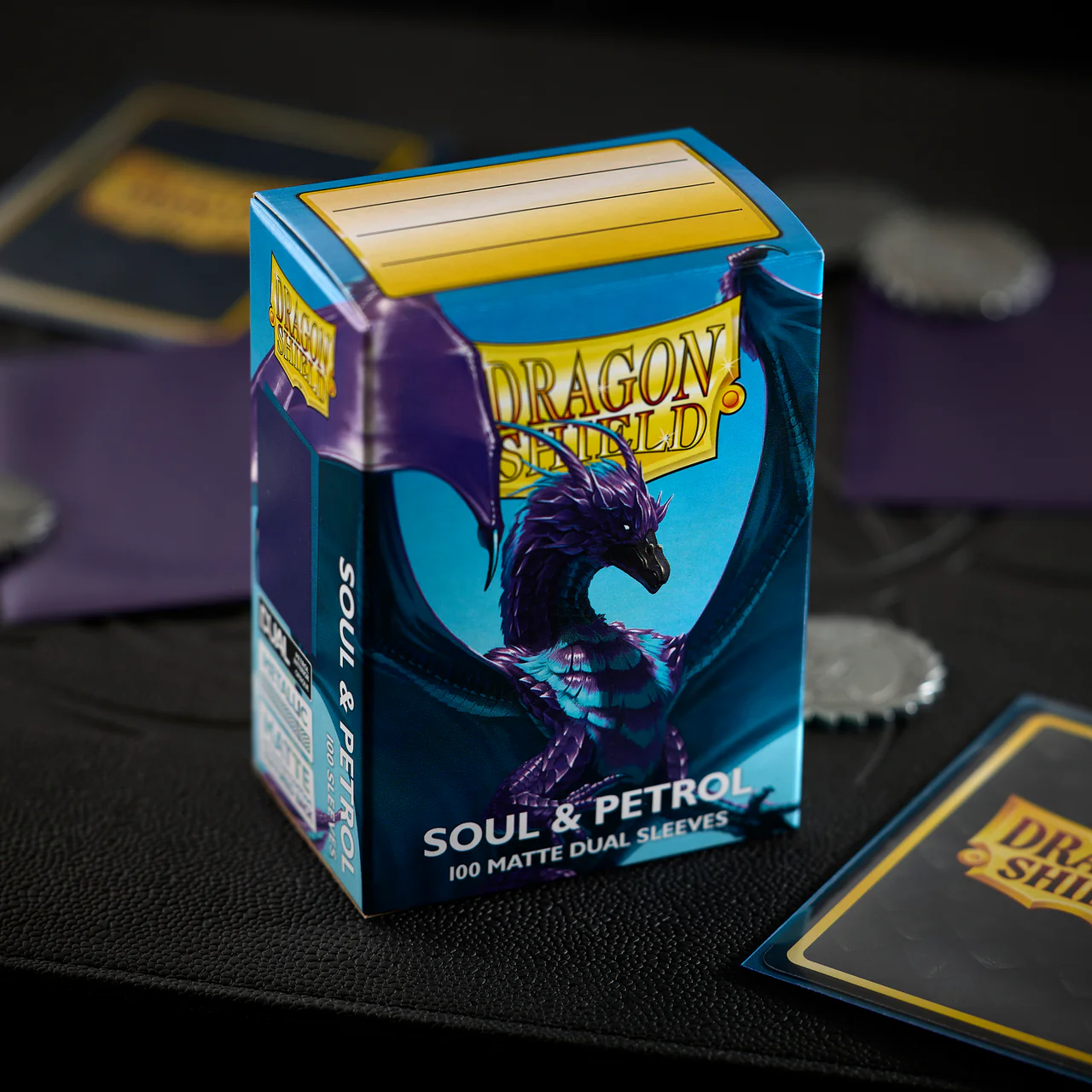 Dragon Shield - 100 Deck Protector Sleeves - Standard Size - Matte Dual - Soul & Petrol - AT-15070