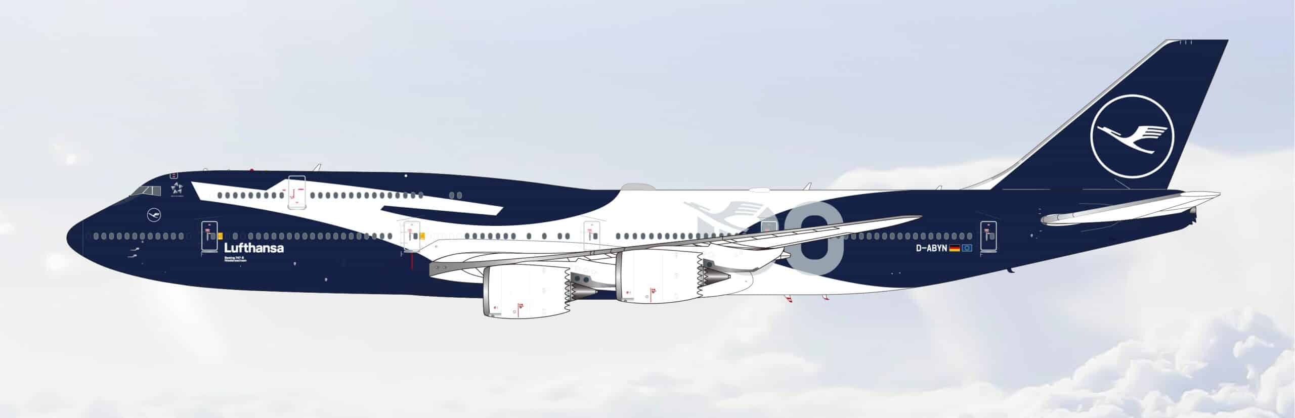 SQ 1/200 Lufthansa 德國漢莎航空波音 747-8 100週年紀念彩繪機 D-ABYN 精裝版