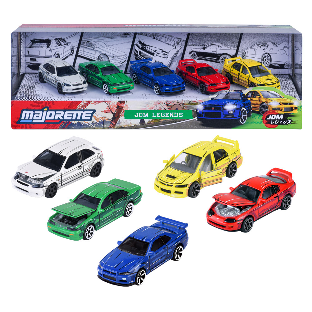 美捷輪小汽車-漫畫風JDM五入組