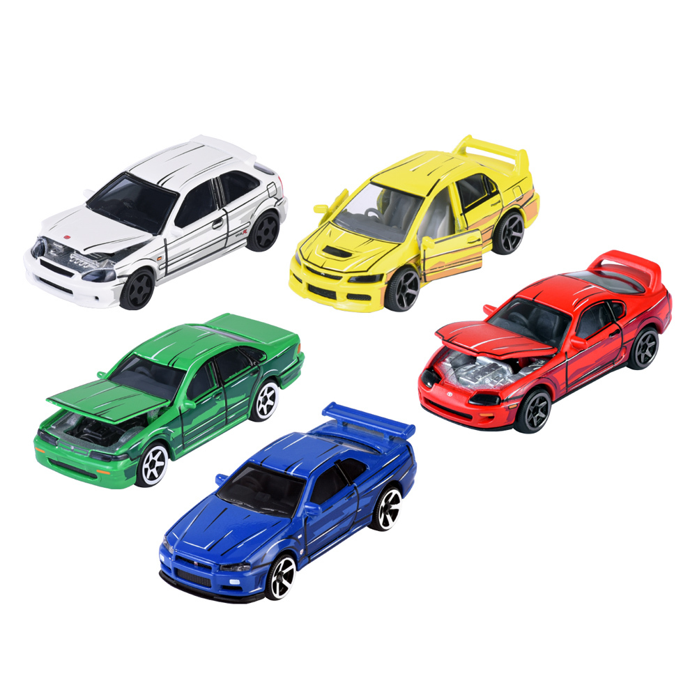 美捷輪小汽車-漫畫風JDM五入組