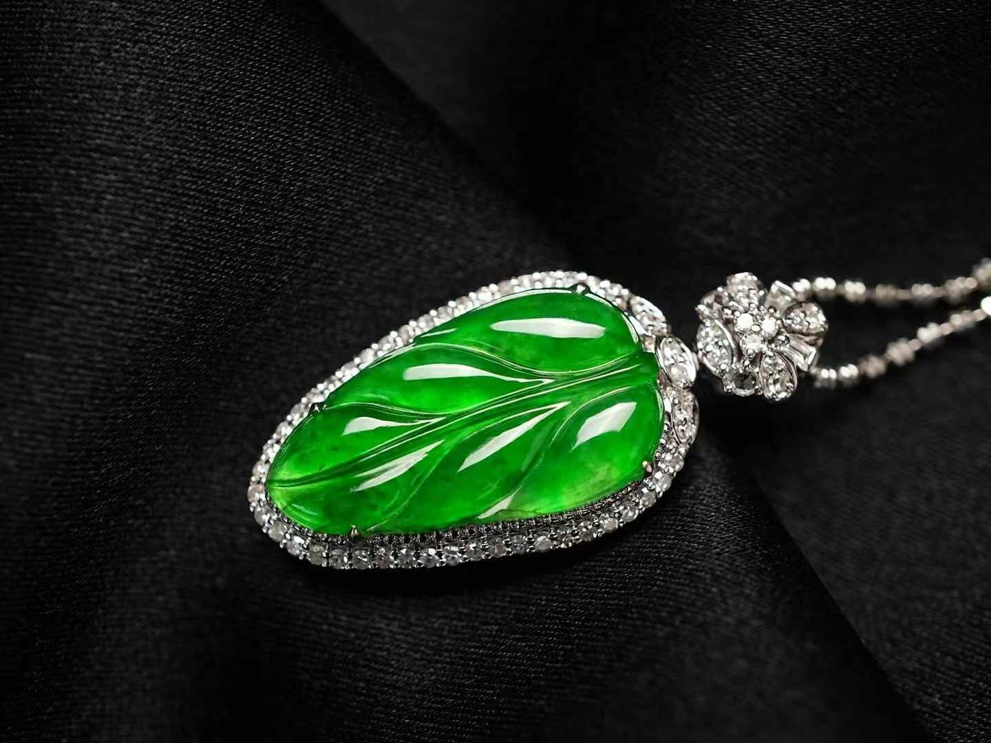 翡翠葉子,天然翡翠A玉, 緬甸玉, Jade, Jadeite
