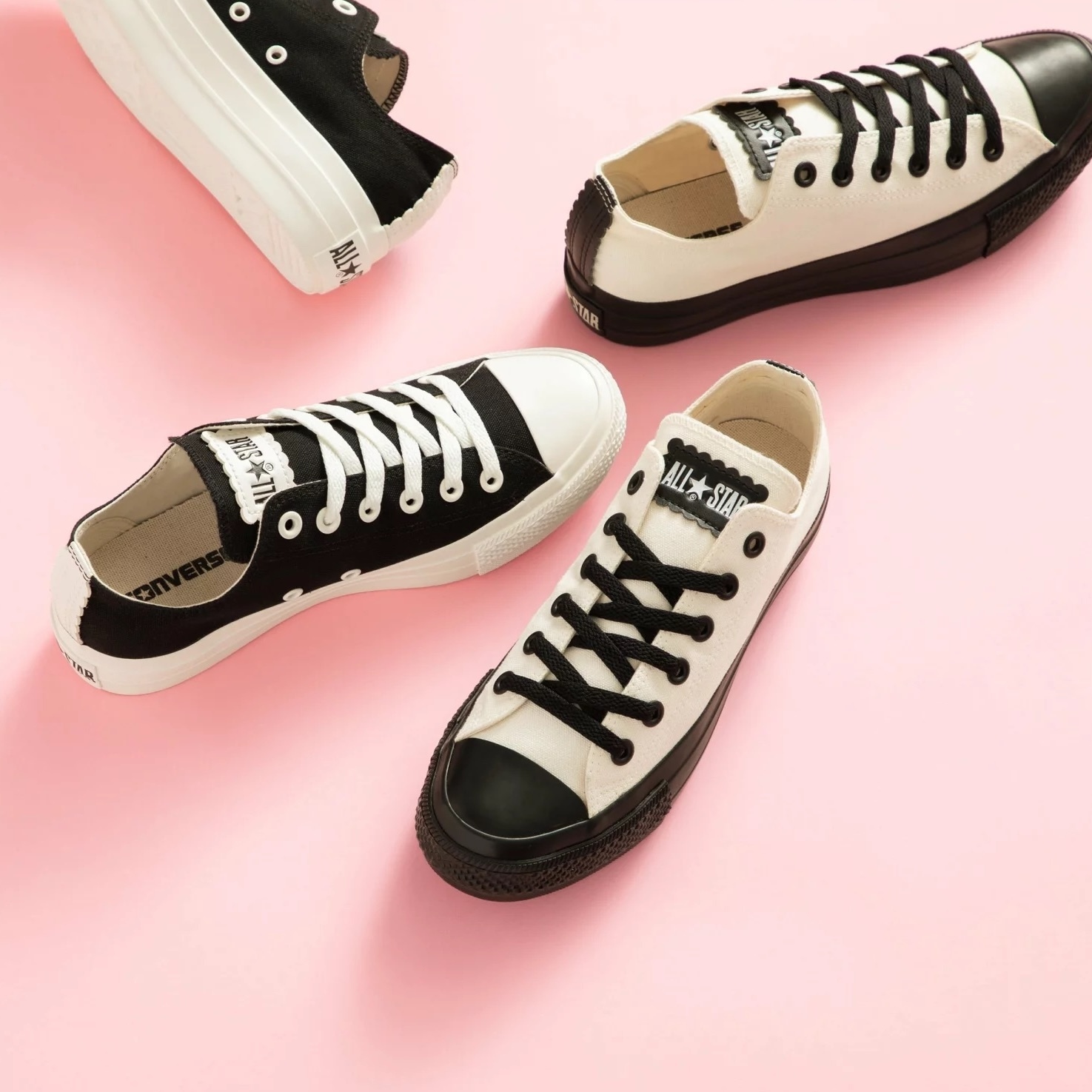 converse FLOWERCUT OX 花花標籤小厚底 2色