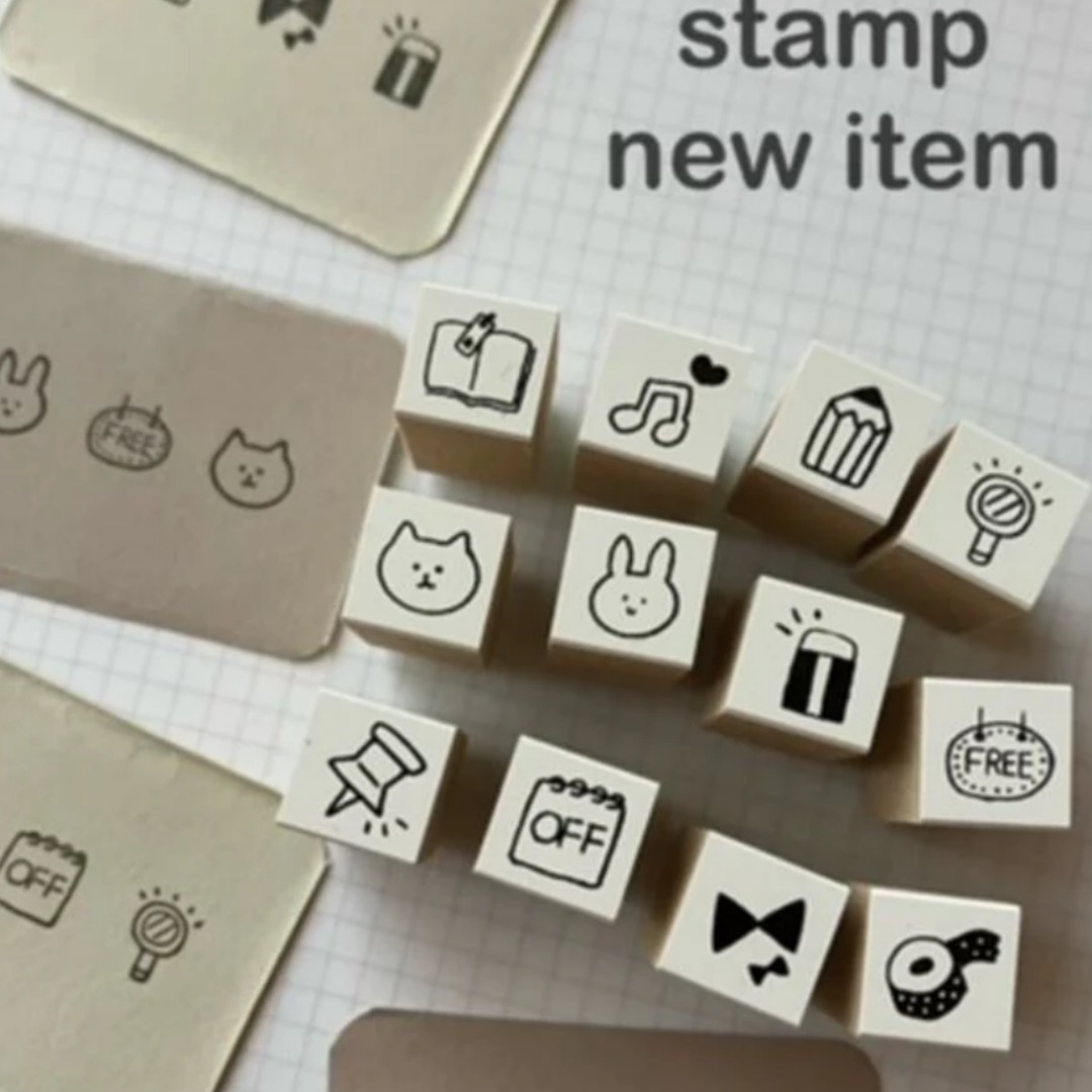 手帳用 迷你圖示 Petit Icon Stamp 12入｜印章工房 愛 日本