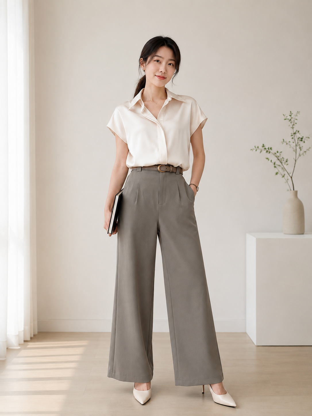 HIGH WAISTED SOLID LONG PANT