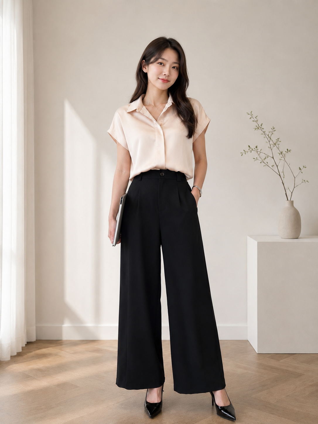 HIGH WAISTED SOLID LONG PANT