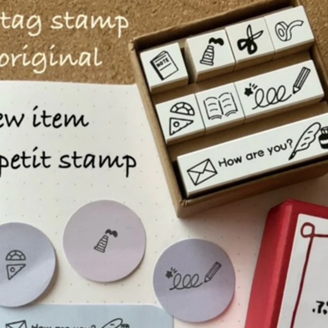 文具 迷你圖示 Petit Icon Stamp 8入｜印章工房 愛 日本