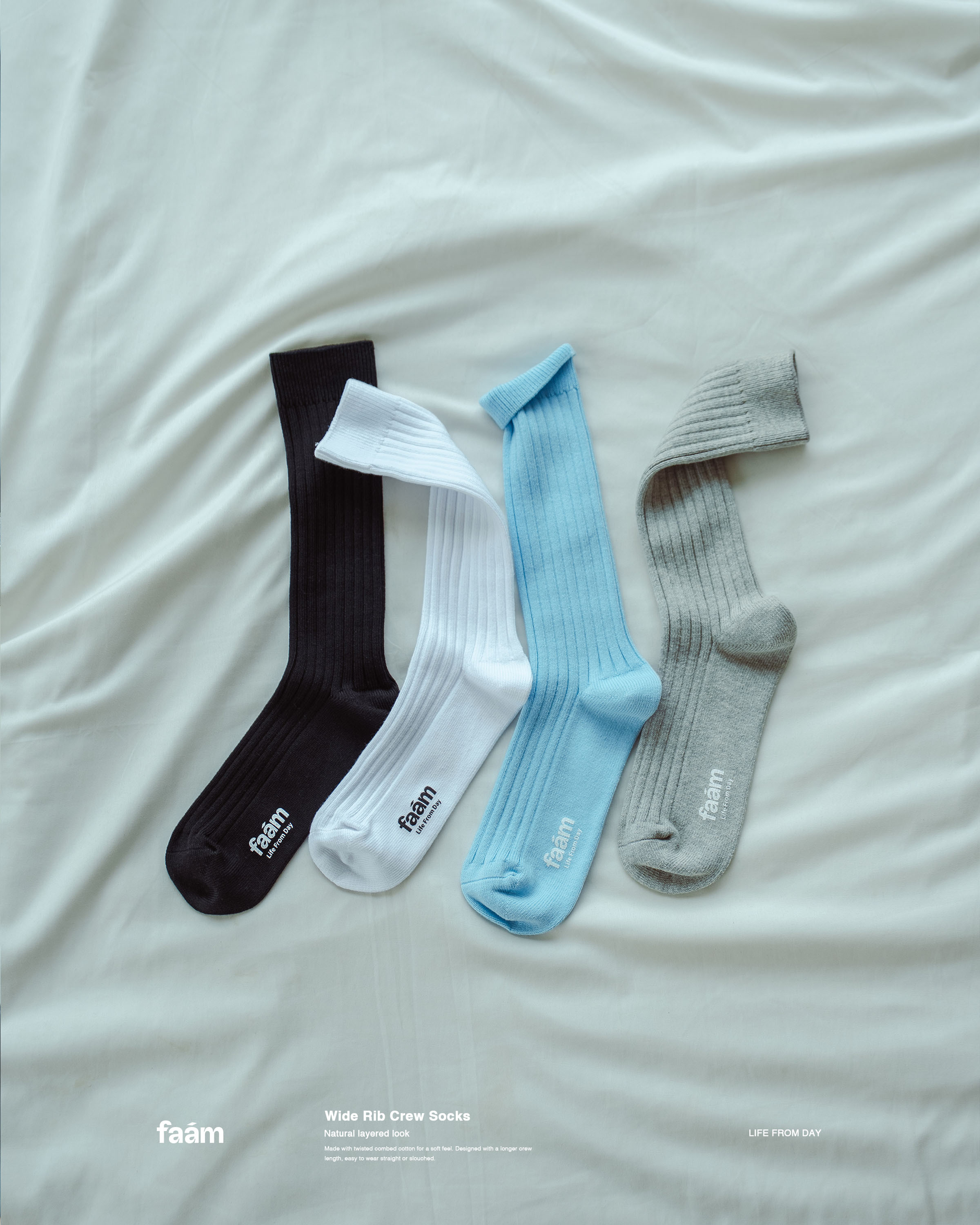 FAAM Wide Rib Crew Socks