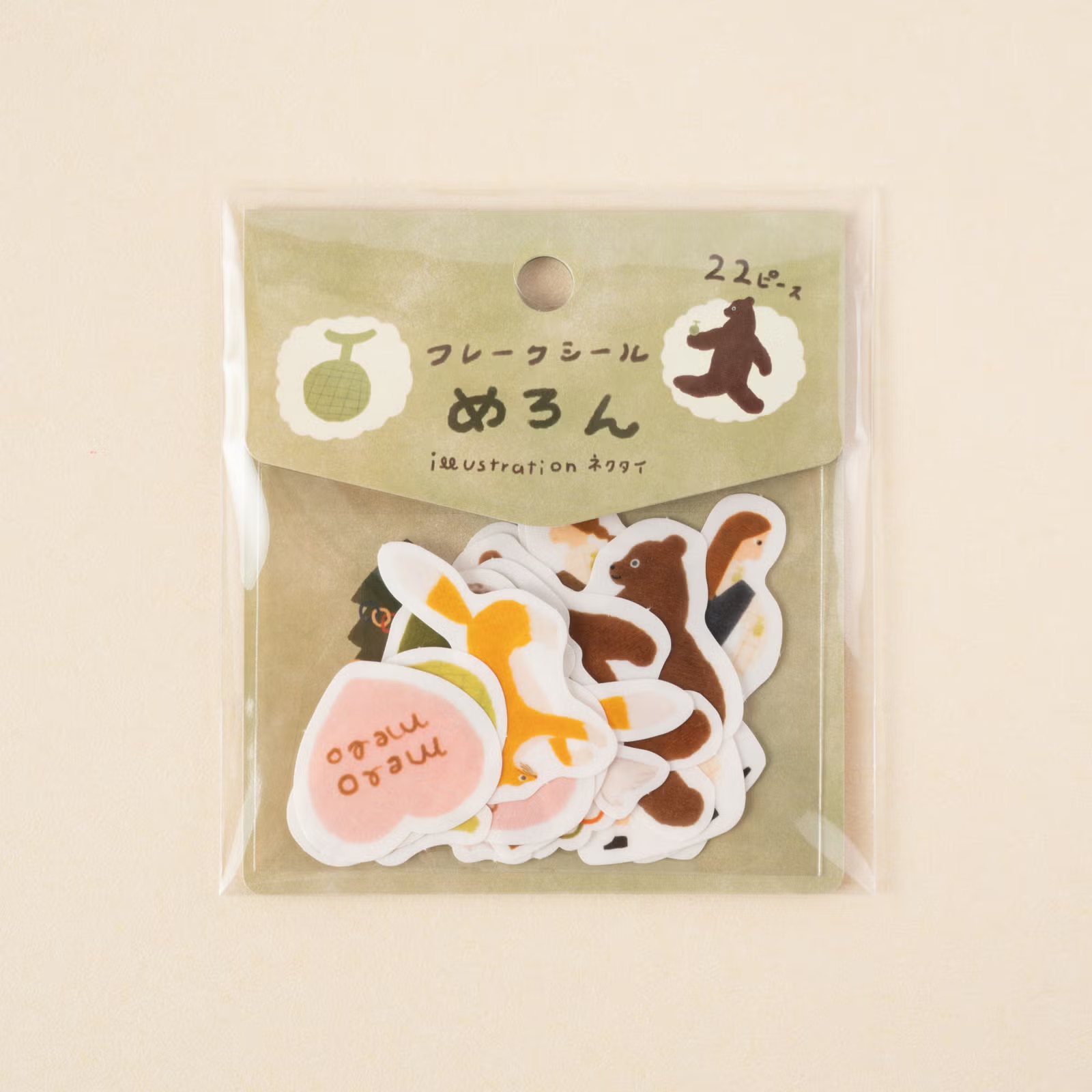 和紙貼紙包｜ネクタイ・哈密瓜｜手紙社 / JAPAN