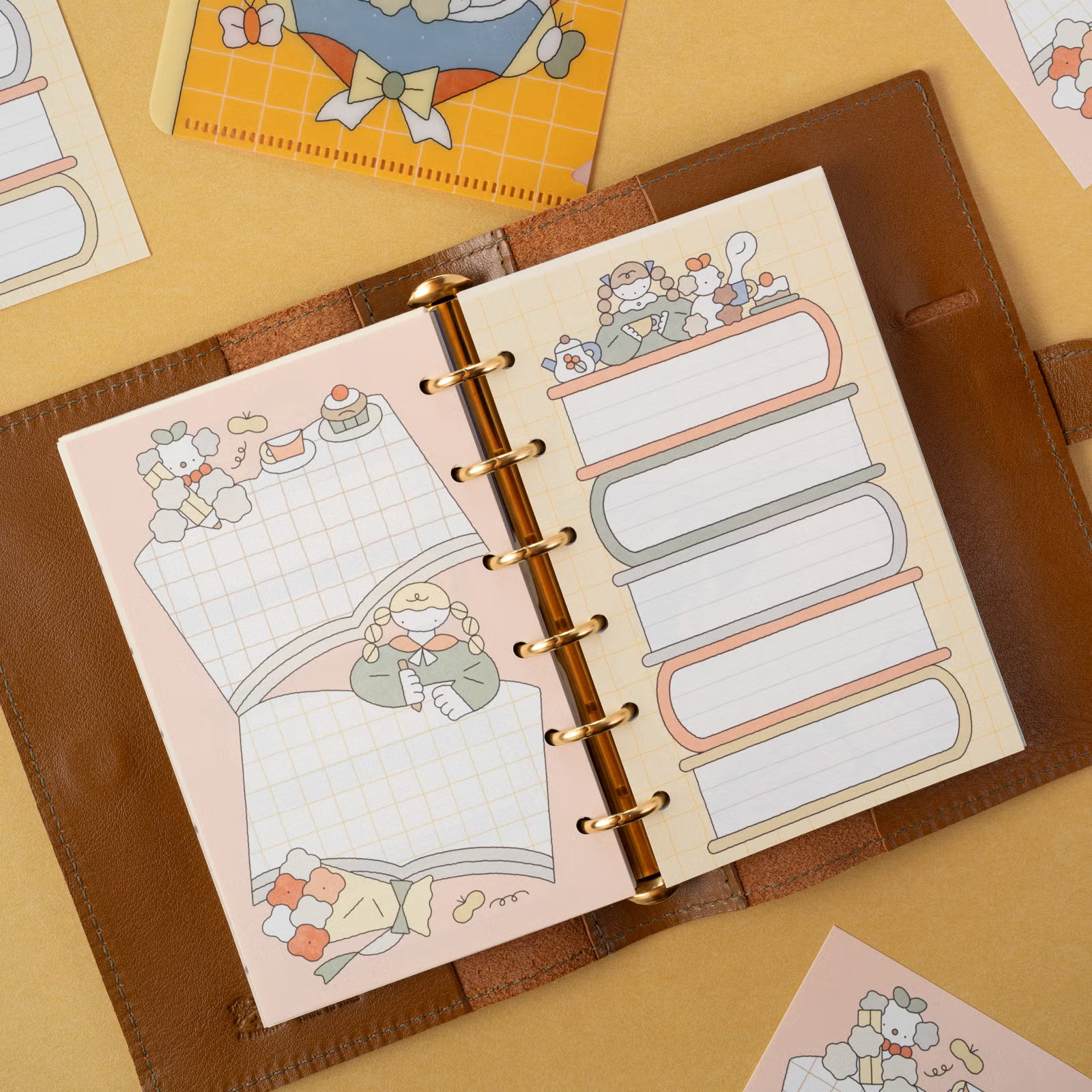 Mini 6 插畫內頁組｜ハバメグミ「 雙馬尾女孩 」/ 手紙社 JAPAN
